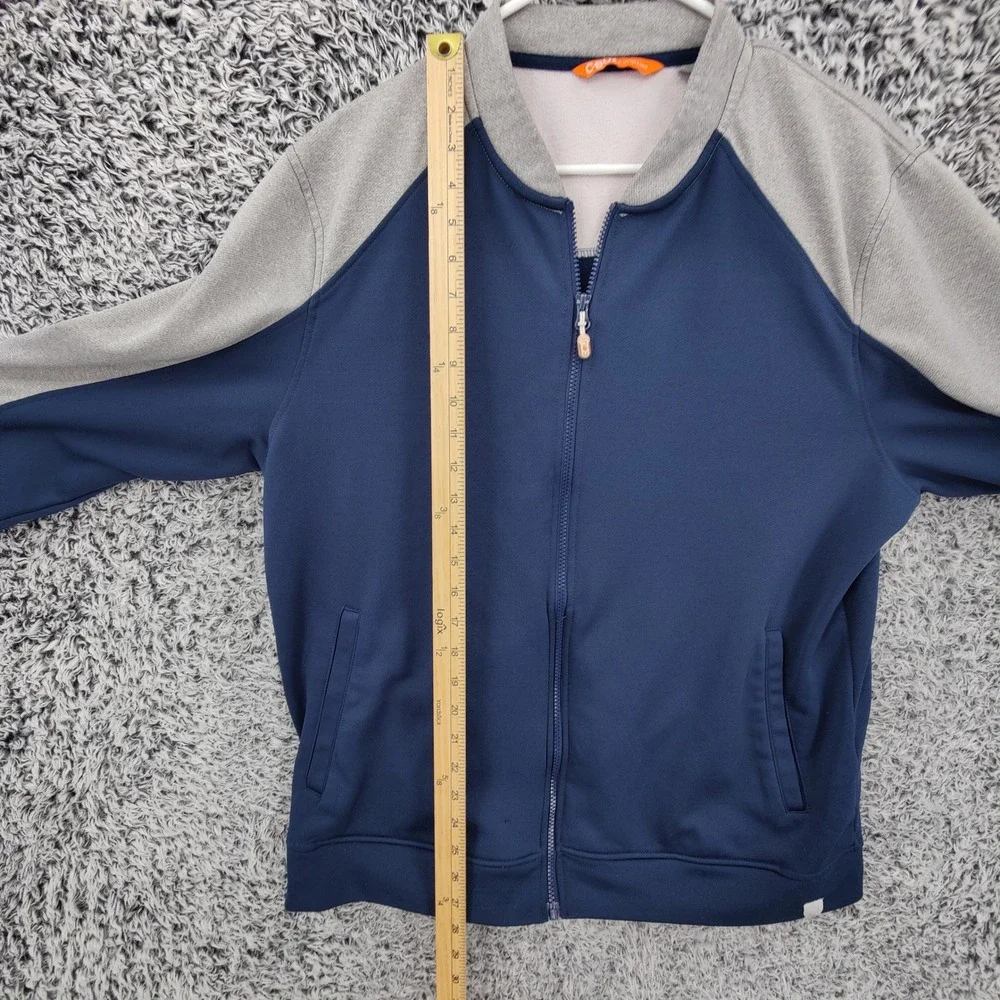 C-BUK by Cutter & Buck Mens Pop Fly Full Zip Jacket Large Blue Gray Colorblock